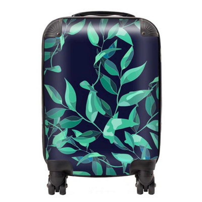Warren Reed Designer Delicate Green Foliage SuitcaseSmall from B&Q