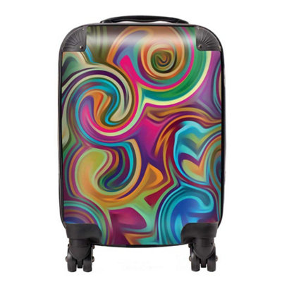 Warren Reed Designer Colourful Wave Pattern SuitcaseSmall from B&Q