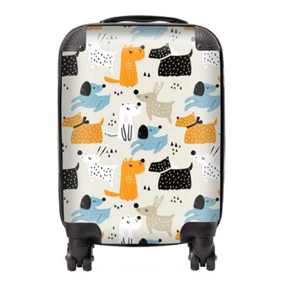 Warren Reed Designer Hand Drawn Dogs SuitcaseSmall from B&Q