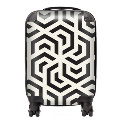 Warren Reed Designer Hexagonal Geometric Pattern SuitcaseSmall from B&Q