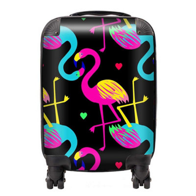 Warren Reed Designer Vivid Flamingo Pattern SuitcaseSmall from B&Q
