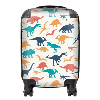 Warren Reed Designer Multicoloured Dinosaurs SuitcaseSmall from B&Q