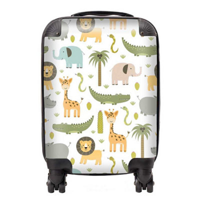 Warren Reed Designer Cute Safari Animals SuitcaseSmall from B&Q
