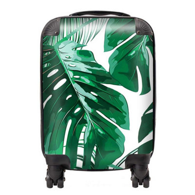 Warren Reed Designer Tropical Jungle Leaf Pattern SuitcaseSmall from B&Q