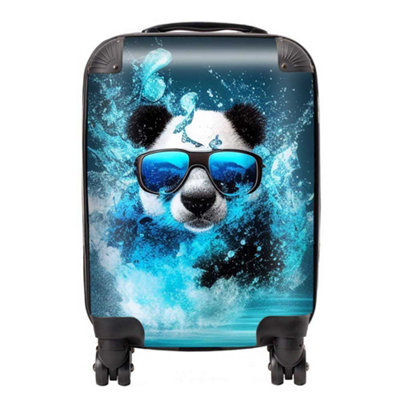 Warren Reed Designer Panda Splashart Water SuitcaseSmall from B&Q