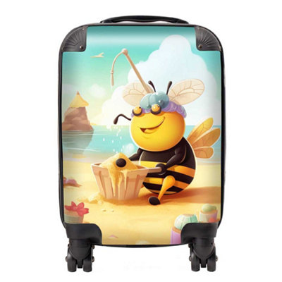 Warren Reed Designer Bumblebee On A Beach Holiday SuitcaseSmall from B&Q