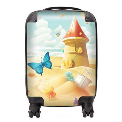 Warren Reed Designer Butterflies On A Beach Holiday SuitcaseSmall from B&Q