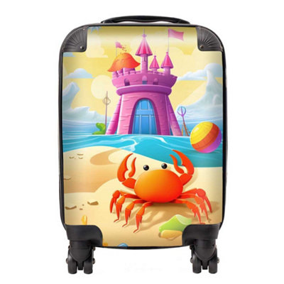 Warren Reed Designer Orange Crab On A Beach Holiday SuitcaseSmall from B&Q