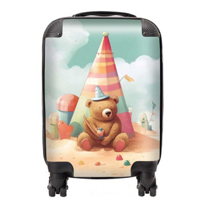 Warren Reed Designer A Bear On A Beach Holiday SuitcaseSmall from B&Q