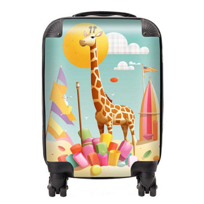 Warren Reed Designer A Giraffe On A Beach Holiday SuitcaseSmall from B&Q
