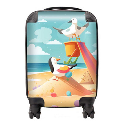 Warren Reed Designer Seagulls On A Beach Holiday SuitcaseSmall from B&Q