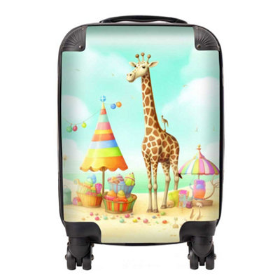 Warren Reed Designer Giraffe On A Beach Holiday SuitcaseSmall from B&Q