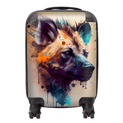 Warren Reed Designer Hyena Face Splashart Light Background SuitcaseSmall from B&Q