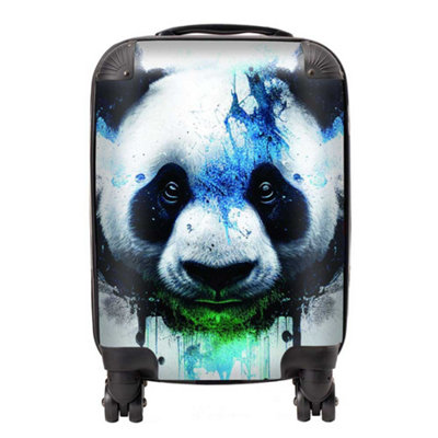 Warren Reed Designer Panda Face Splashart Light Background SuitcaseSmall from B&Q