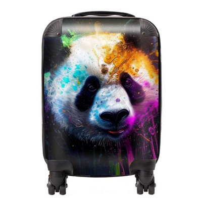 Warren Reed Designer Panda Face Splashart Colourful SuitcaseSmall from B&Q