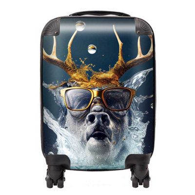Warren Reed Designer Stag Splashart SuitcaseSmall from B&Q
