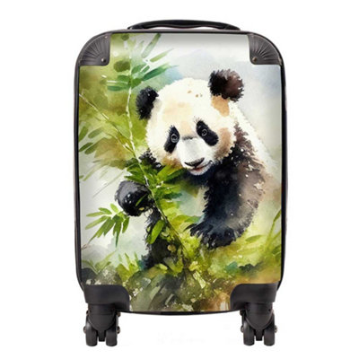 B&Q -  Panda Eating Bamboo Watercolour SuitcaseSmall