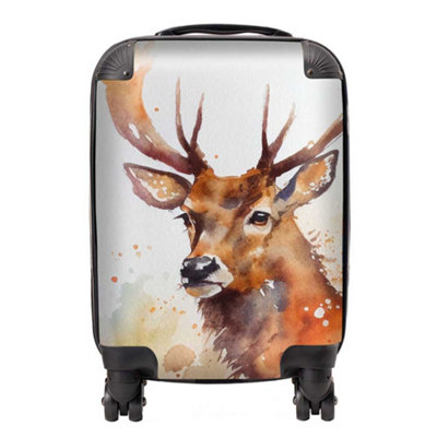 Warren Reed Designer Majestic Stag Watercolour SuitcaseSmall from B&Q