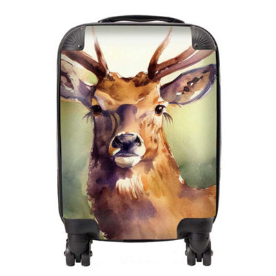 Warren Reed Designer Splendid Stag Watercolour SuitcaseSmall from B&Q