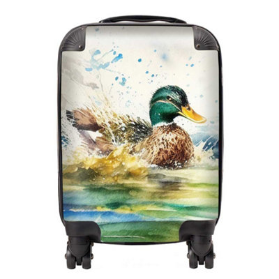 Warren Reed Designer Splashing Mallard Watercolour SuitcaseSmall from B&Q