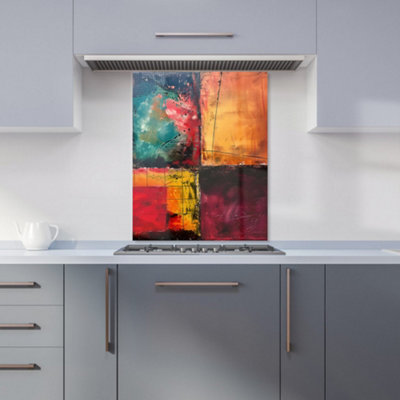 Warren Reed Designer Quadrant Fusion: Colours In Conflict Kitchen Splashback from B&Q