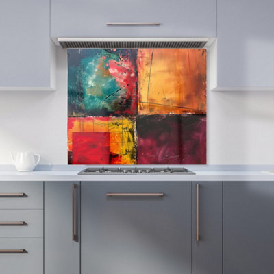 Warren Reed Designer Quadrant Fusion: Colours In Conflict Kitchen Splashback from B&Q