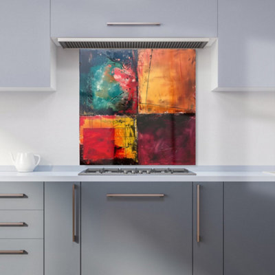 Warren Reed Designer Quadrant Fusion: Colours In Conflict Kitchen Splashback from B&Q