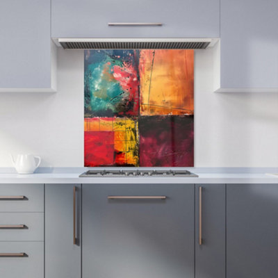 Warren Reed Designer Quadrant Fusion: Colours In Conflict Kitchen Splashback from B&Q