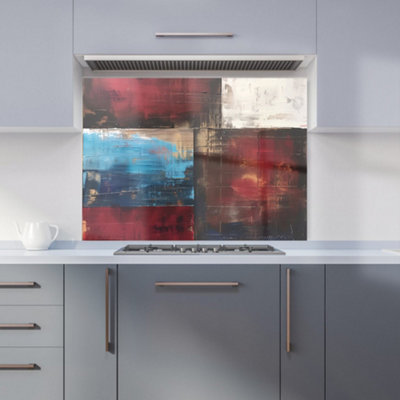 Warren Reed Designer Rustic Harmony In Bold Colours Kitchen Splashback from B&Q