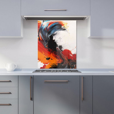 B&Q -  Fiery Waves: Abstract Motion Kitchen Splashback