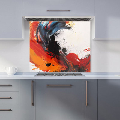 Warren Reed Designer Fiery Waves: Abstract Motion Kitchen Splashback from B&Q