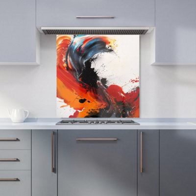 B&Q -  Fiery Waves: Abstract Motion Kitchen Splashback