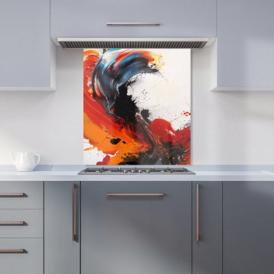 Warren Reed Designer Fiery Waves: Abstract Motion Kitchen Splashback from B&Q