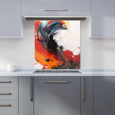 Warren Reed Designer Fiery Waves: Abstract Motion Kitchen Splashback from B&Q