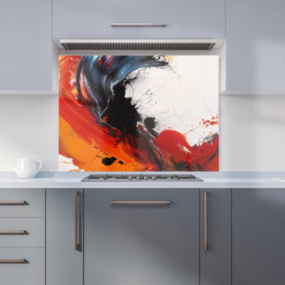 B&Q -  Fiery Waves: Abstract Motion Kitchen Splashback
