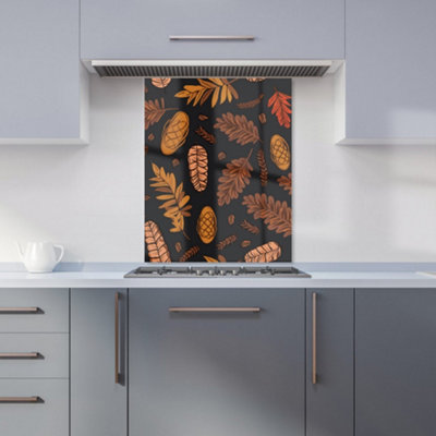 Warren Reed Designer Autumn Leaves And Pinecones Kitchen Splashback from B&Q