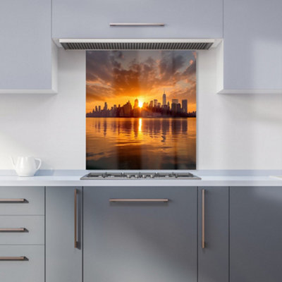 Warren Reed Designer Sunrise In The City Kitchen Splashback from B&Q