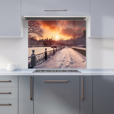 Warren Reed Designer A Snowy Walk In London Kitchen Splashback from B&Q