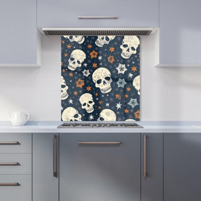 Warren Reed Designer Skulls And Stars Kitchen Splashback from B&Q
