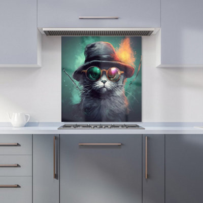 B&Q -  Fiery Cat In A Hat Kitchen Splashback