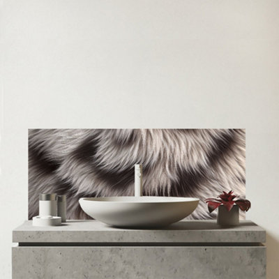 Warren Reed Designer Mink Fur Print Glass Bathroom Splashback from B&Q