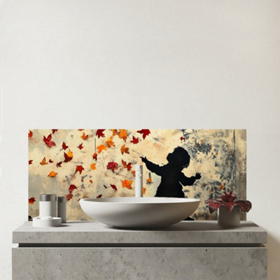 B&Q -  Memories Of Autumn Days Glass Bathroom Splashback