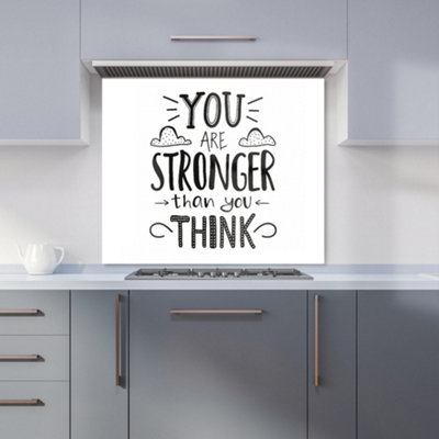 Warren Reed Designer You Are Stronger Than You Think Premium Glass Kitchen Splashback W700mm X H650mm from B&Q