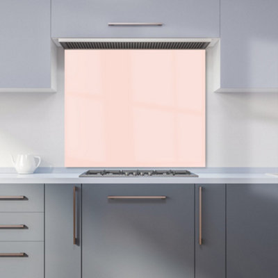 B&Q -  Dusty Pink Premium Glass Kitchen Splashback W700mm X H750mm