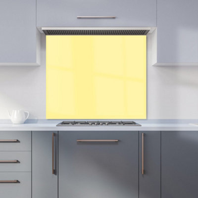 Warren Reed Designer Sweetcorn Yellow Premium Glass Kitchen Splashback W600mm X H600mm from B&Q