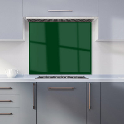 B&Q -  Jungle Green Premium Glass Kitchen Splashback W600mm X H600mm