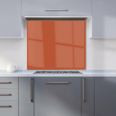 B&Q -  Rusty Orange Premium Glass Kitchen Splashback W700mm X H750mm