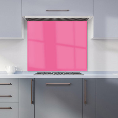 Warren Reed Designer Hot Pink Premium Glass Kitchen Splashback W700mm X H650mm from B&Q