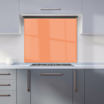 Warren Reed Designer Faded Orange Premium Glass Kitchen Splashback W900mm X H650mm from B&Q