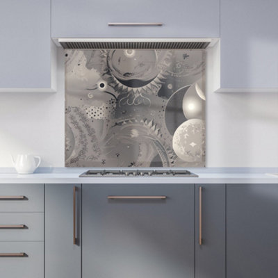 B&Q -  Abstract Moon Shapes Premium Glass Kitchen Splashback W700mm X H750mm
